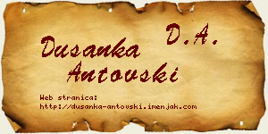 Dušanka Antovski vizit kartica